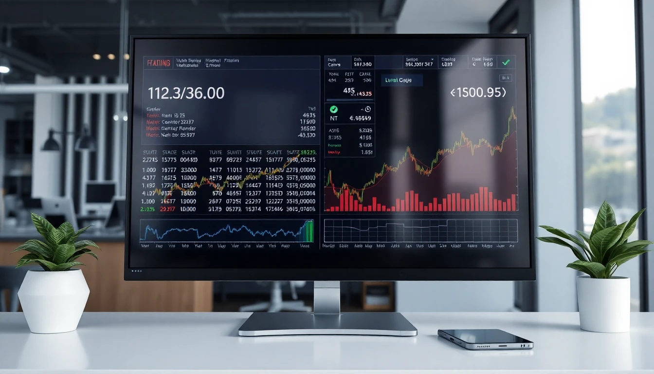 Wirtschaftszeitung und Finanzdaten auf einem Bildschirm